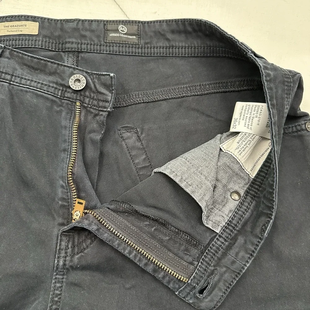 AG Adriano Goldschmied The Graduate Pants Men fits 36x30 Black Tailored Jeans